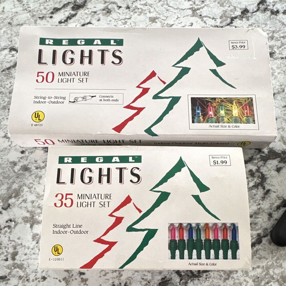 Set Of Two Vintage Regal Multicolor Christmas Light Strands NOS Tested!!!
